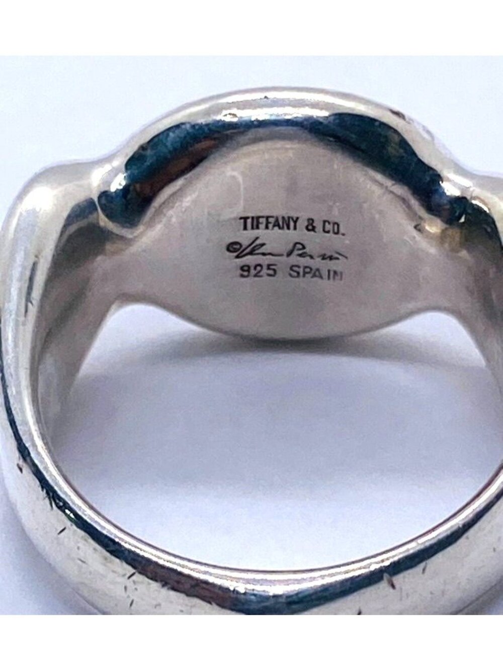 Tiffany & Co Silver Peretti Spain Signet Band Size 6.75 Retired - Picture 8 of 12